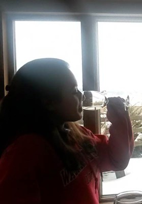 Tasting room sipping silhouette