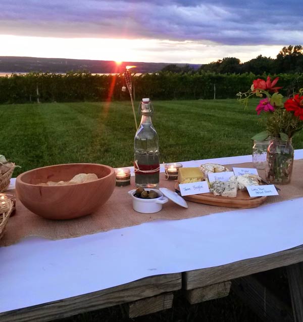 Picnic in the vineyard Wagner Vineyards Estate Winery